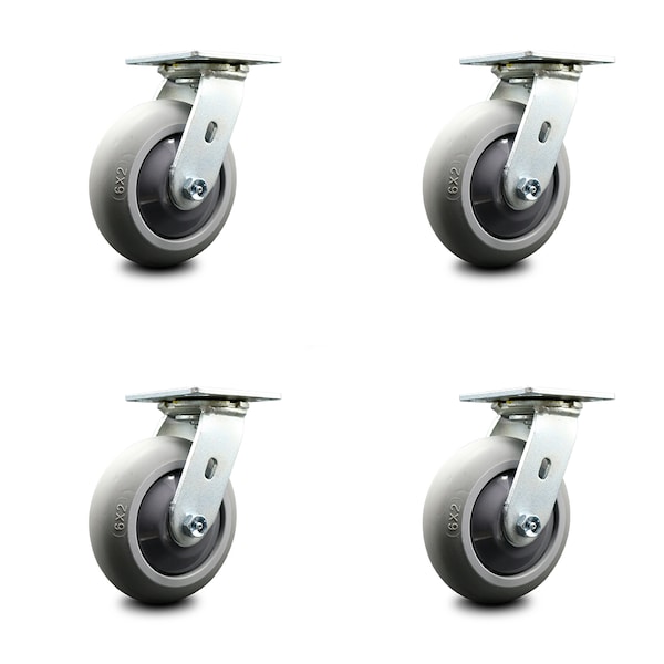 Service Caster Chemtainer CSJ6RRRS Caster Replacement Set CHE-SCC-30CS620-TPRRD-TGP-4 - main